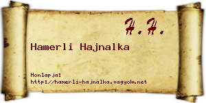 Hamerli Hajnalka névjegykártya
